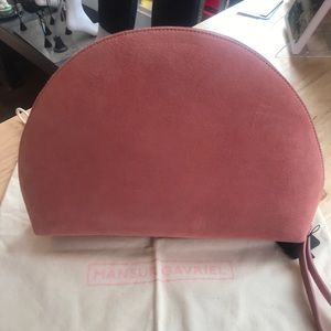 Mansur Gavriel new without tags pink suede clutch